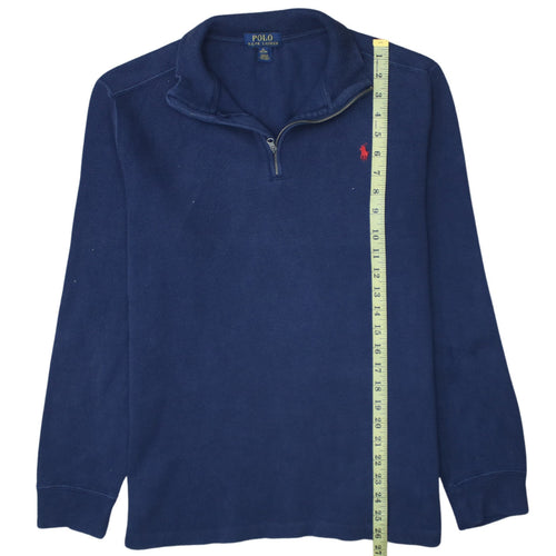Polo Ralph Lauren Men's Blue Cotton 1/4 Zip Jumper XL