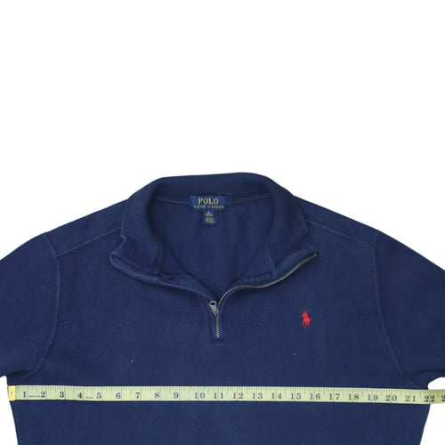 Polo Ralph Lauren Men's Blue Cotton 1/4 Zip Jumper XL