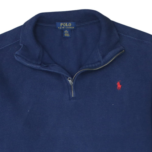 Polo Ralph Lauren Men's Blue Cotton 1/4 Zip Jumper XL
