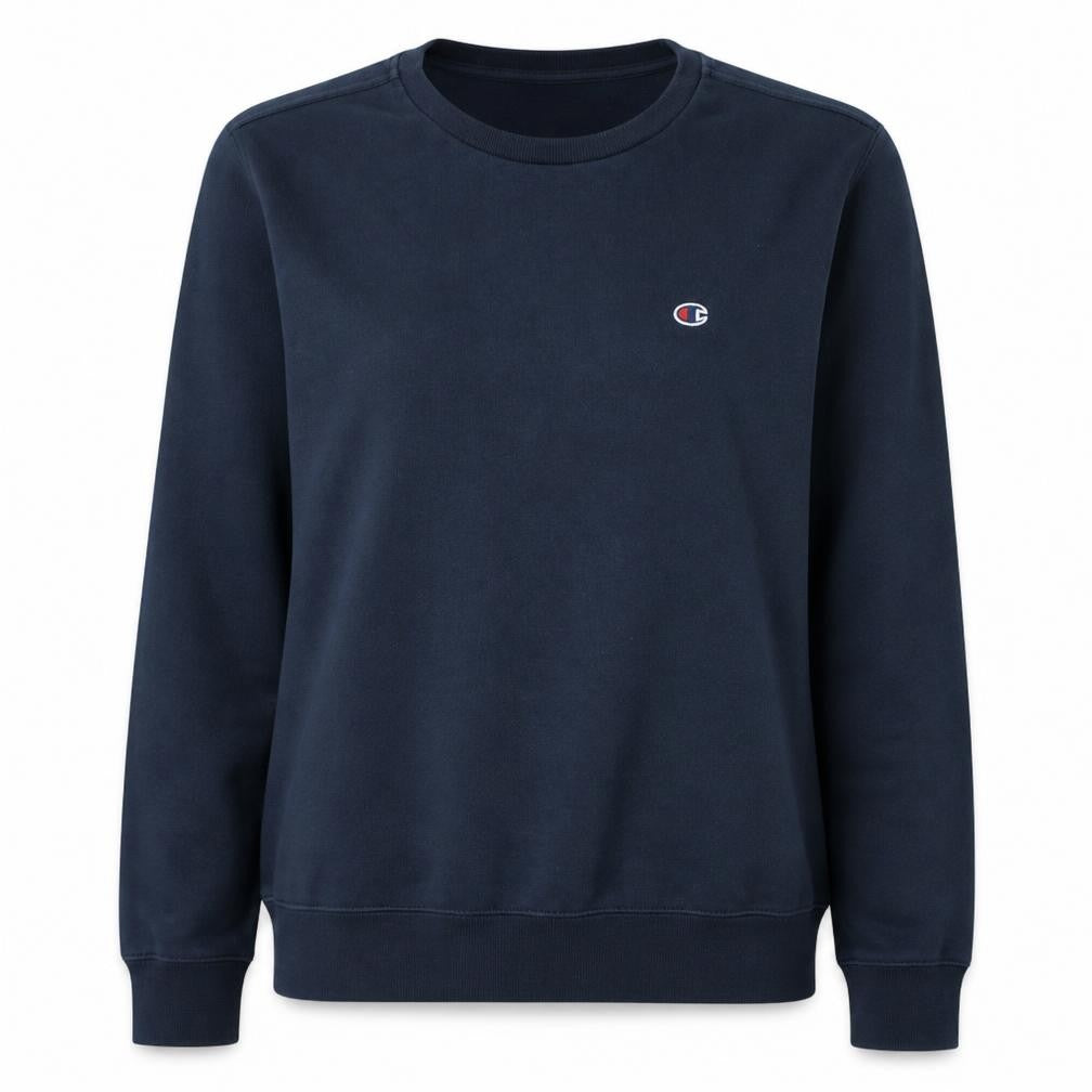 Front view of Champion Women Navy Blue Regular Fit Crew Neck Sweatshirt M