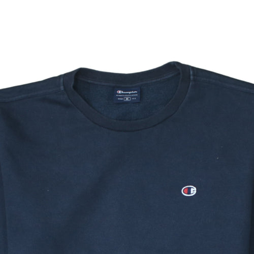 Champion Women Navy Blue Regular Fit Crew Neck Sweatshirt M
