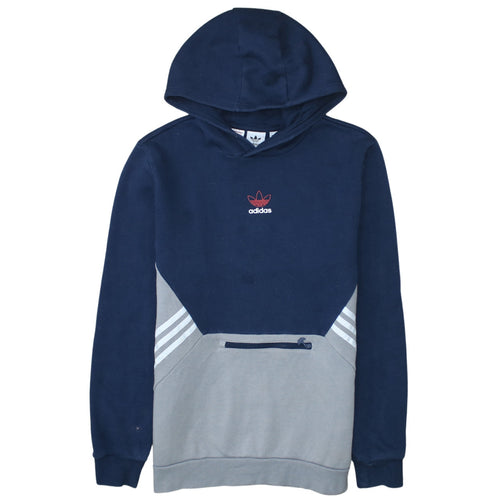 Adidas Boys Navy & Grey Pullover Hoodie XL 15-16 Years Cotton Blend