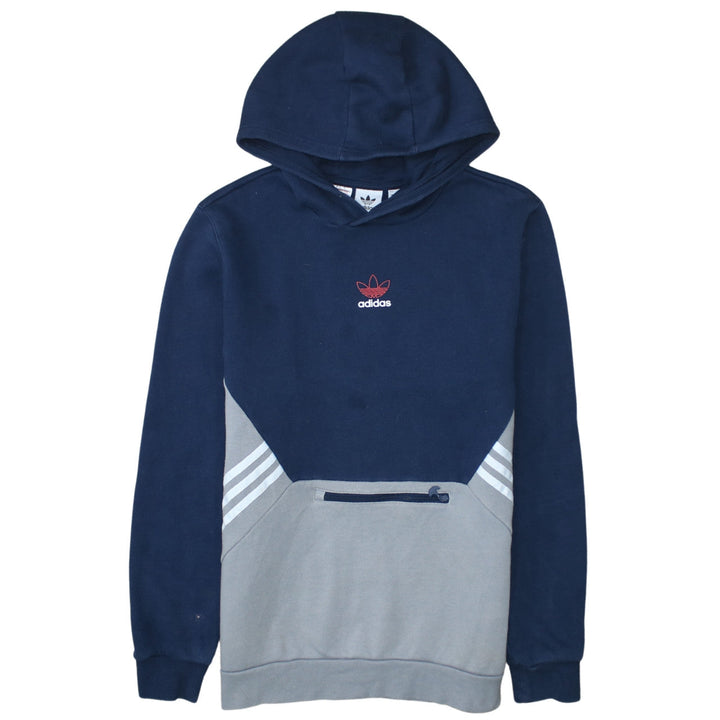 Adidas Boys Navy & Grey Pullover Hoodie XL 15-16 Years Cotton Blend