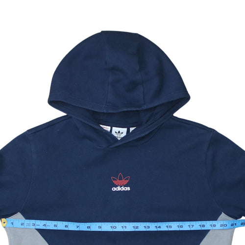 Adidas Boys Navy & Grey Pullover Hoodie XL 15-16 Years Cotton Blend