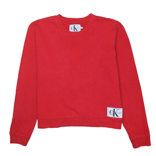 Calvin Klein Jeans Women's Red Cotton Crew Neck Sweatshirt Size L
