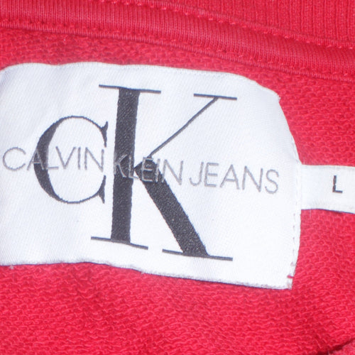 Calvin Klein Jeans Women's Red Cotton Crew Neck Sweatshirt Size L