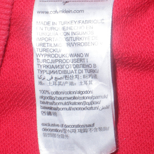 Calvin Klein Jeans Women's Red Cotton Crew Neck Sweatshirt Size L