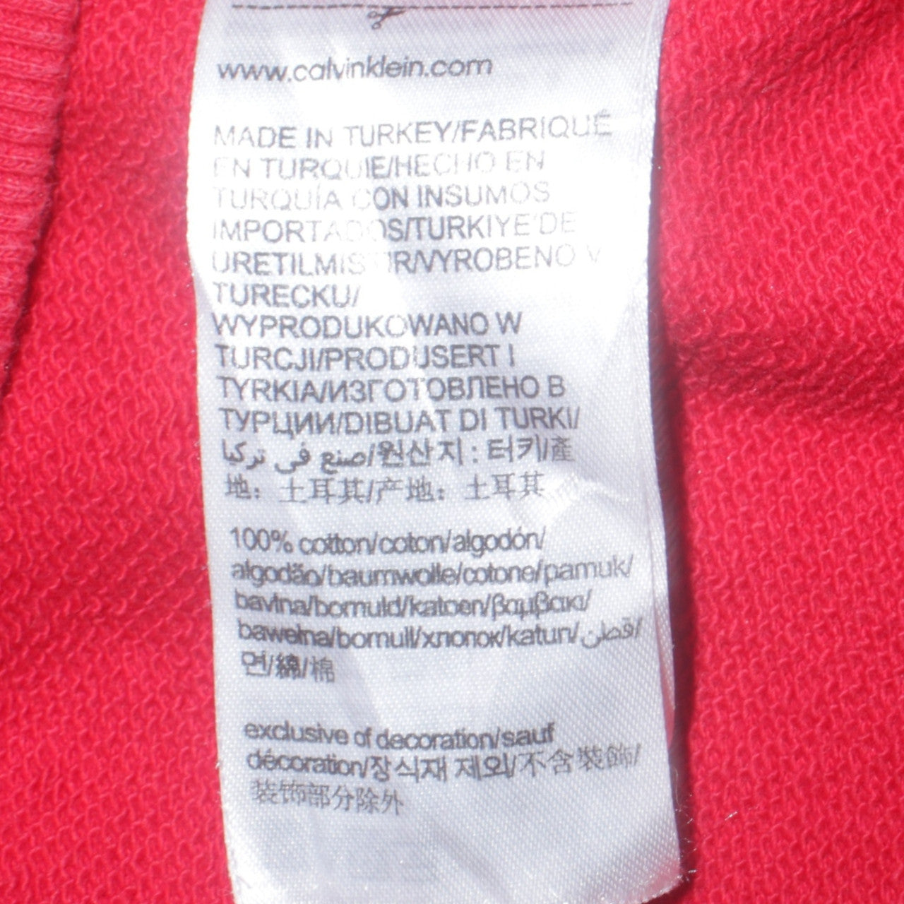 Calvin Klein Jeans Women's Red Cotton Crew Neck Sweatshirt Size L