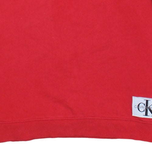 Calvin Klein Jeans Women's Red Cotton Crew Neck Sweatshirt Size L