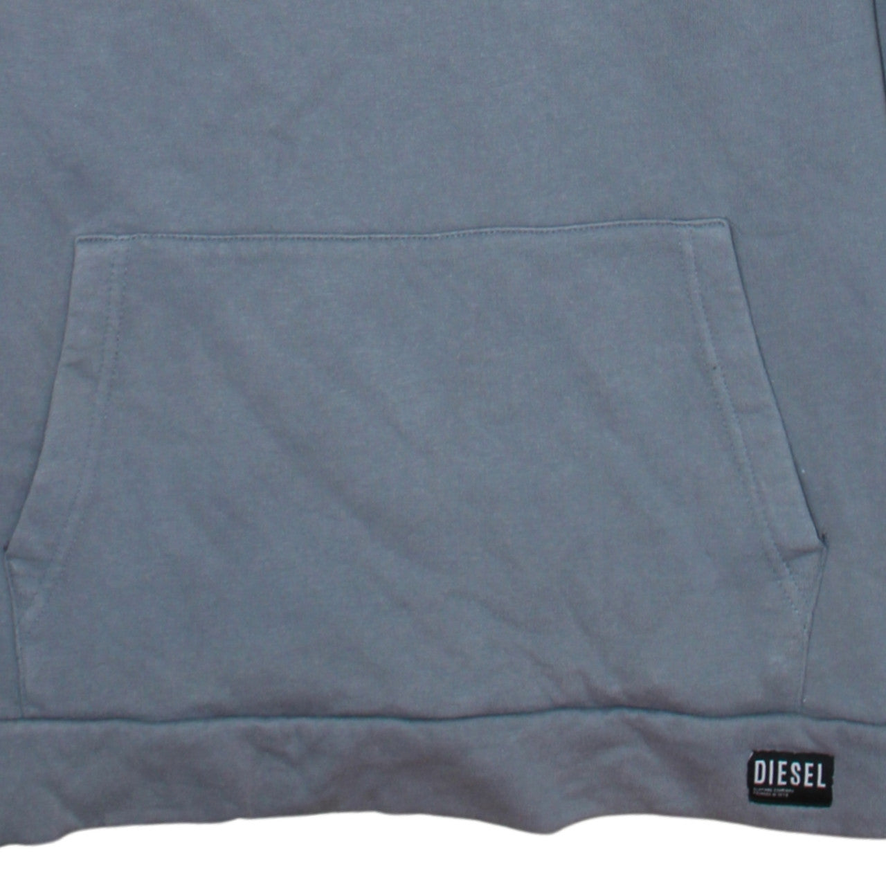 Diesel Mens Grey XL 1/4 Zip Fleece Sweatshirt Logo Pullover