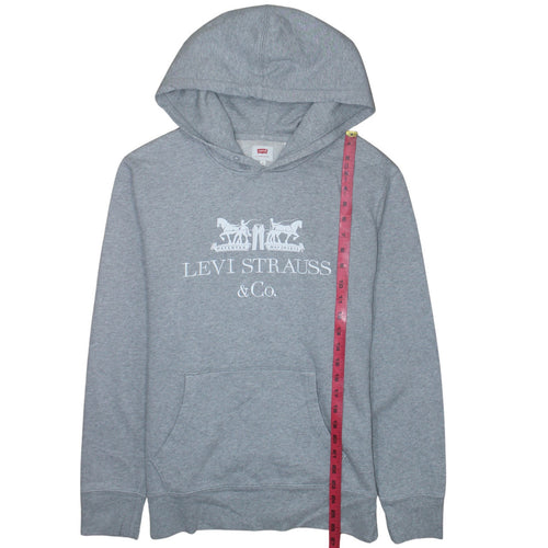 Levi's Men's Grey Pullover Hoodie Small Logo Fleece Sweatshirt
