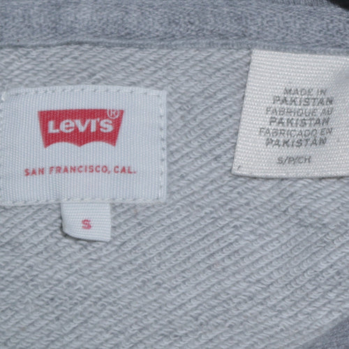 Levi's Men's Grey Pullover Hoodie Small Logo Fleece Sweatshirt