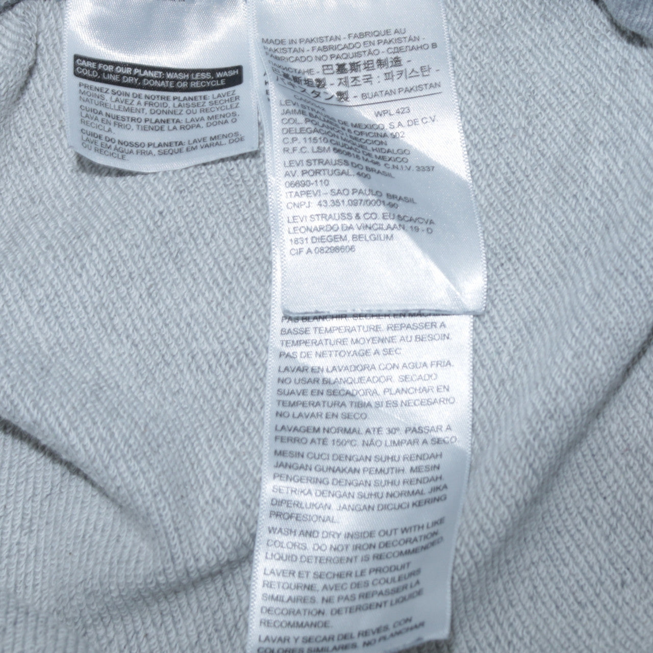 Levi's Men's Grey Pullover Hoodie Small Logo Fleece Sweatshirt