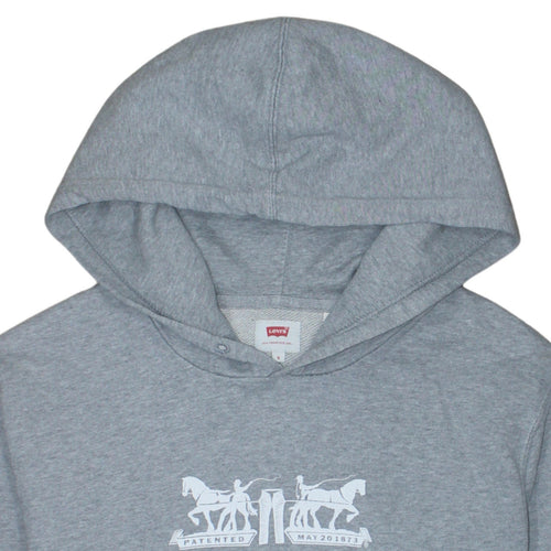 Levi's Men's Grey Pullover Hoodie Small Logo Fleece Sweatshirt