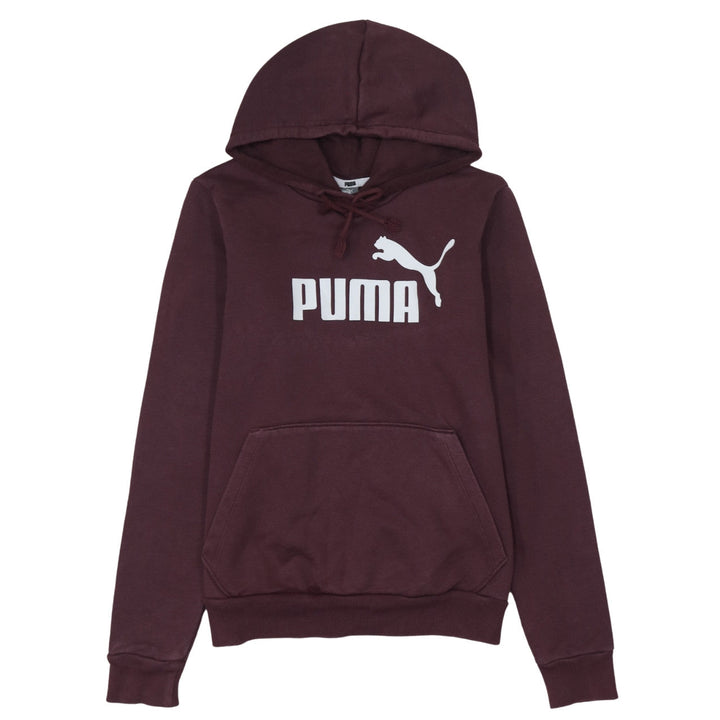 Puma Womens Brown Pullover Hoodie Size 12 Regular Fit Logo Sweatshirt