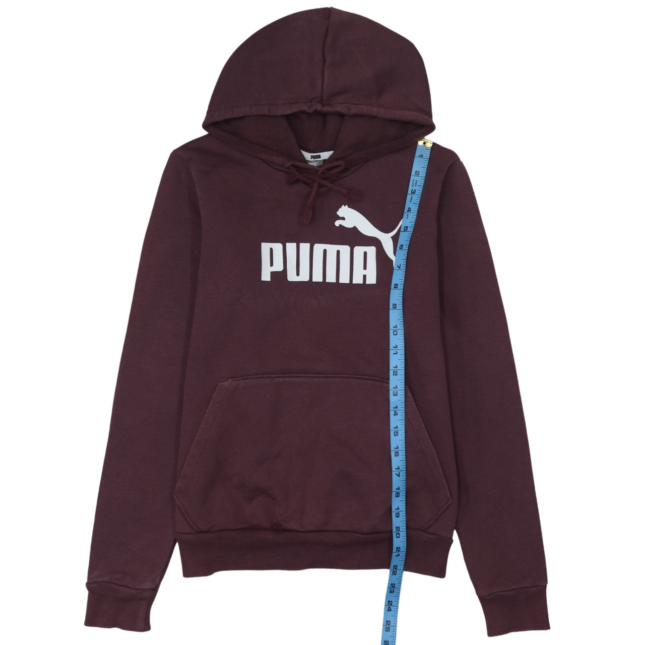 Puma Womens Brown Pullover Hoodie Size 12 Regular Fit Logo Sweatshirt
