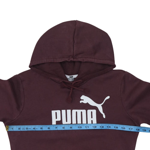 Puma Womens Brown Pullover Hoodie Size 12 Regular Fit Logo Sweatshirt