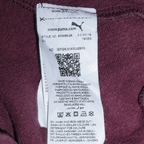 Puma Womens Brown Pullover Hoodie Size 12 Regular Fit Logo Sweatshirt