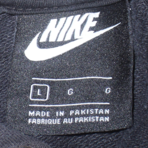 Nike Men's Black Pullover Hoodie L Regular Fit Fleece Sweatshirt