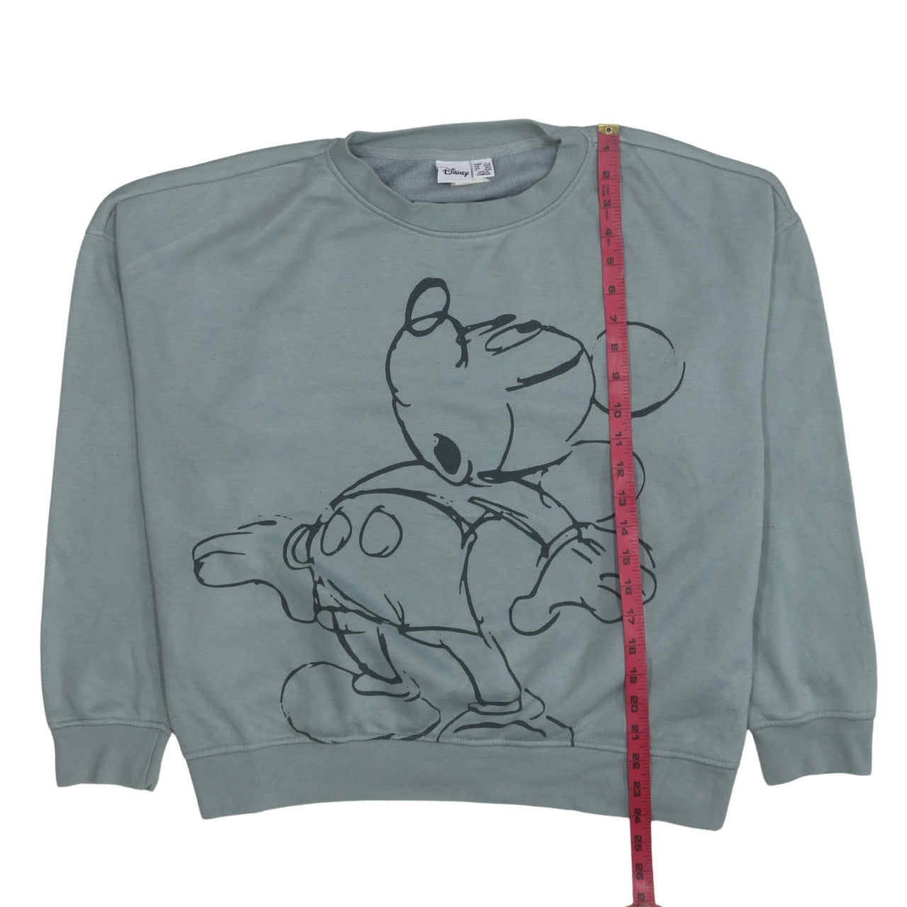 Disney Womens Green Mickey Mouse Pullover Sweatshirt Size L 14/16