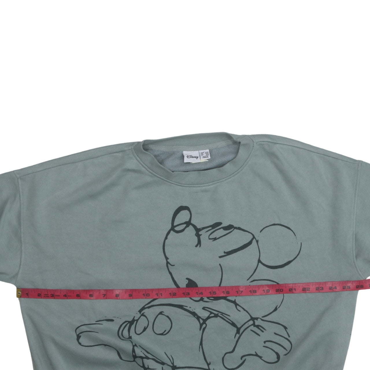 Disney Womens Green Mickey Mouse Pullover Sweatshirt Size L 14/16