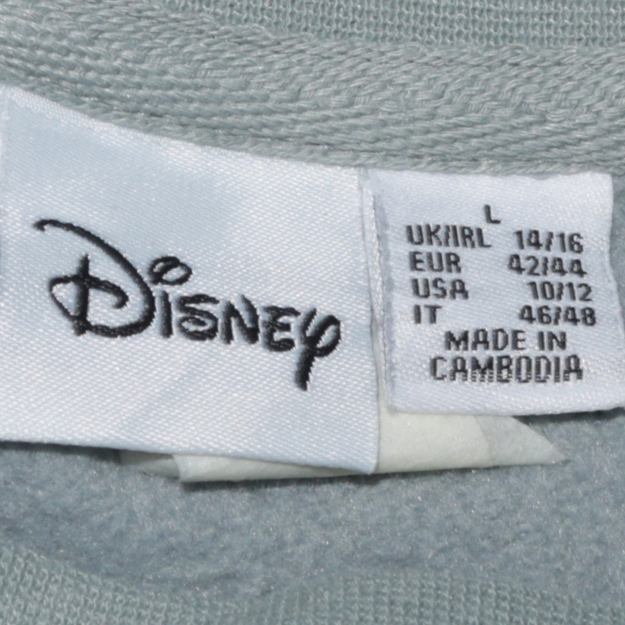 Disney Womens Green Mickey Mouse Pullover Sweatshirt Size L 14/16