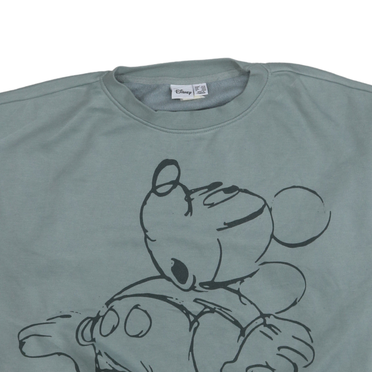 Disney Womens Green Mickey Mouse Pullover Sweatshirt Size L 14/16