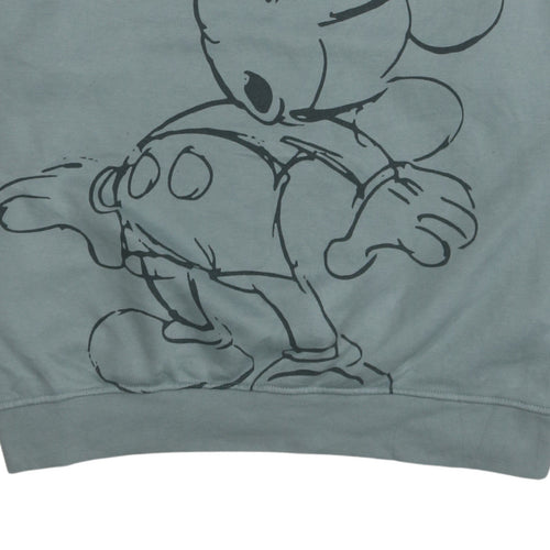 Disney Womens Green Mickey Mouse Pullover Sweatshirt Size L 14/16