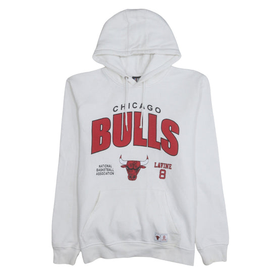 NBA Men’s White Chicago Bulls Hoodie Lavine 8 Logo Size L Pullover