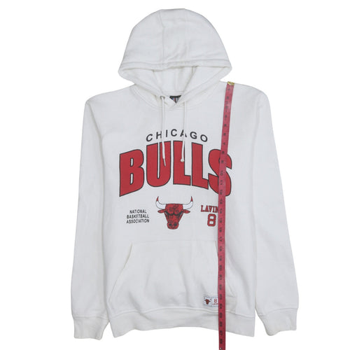 NBA Men’s White Chicago Bulls Hoodie Lavine 8 Logo Size L Pullover
