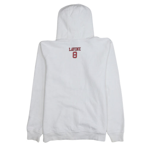 NBA Men’s White Chicago Bulls Hoodie Lavine 8 Logo Size L Pullover