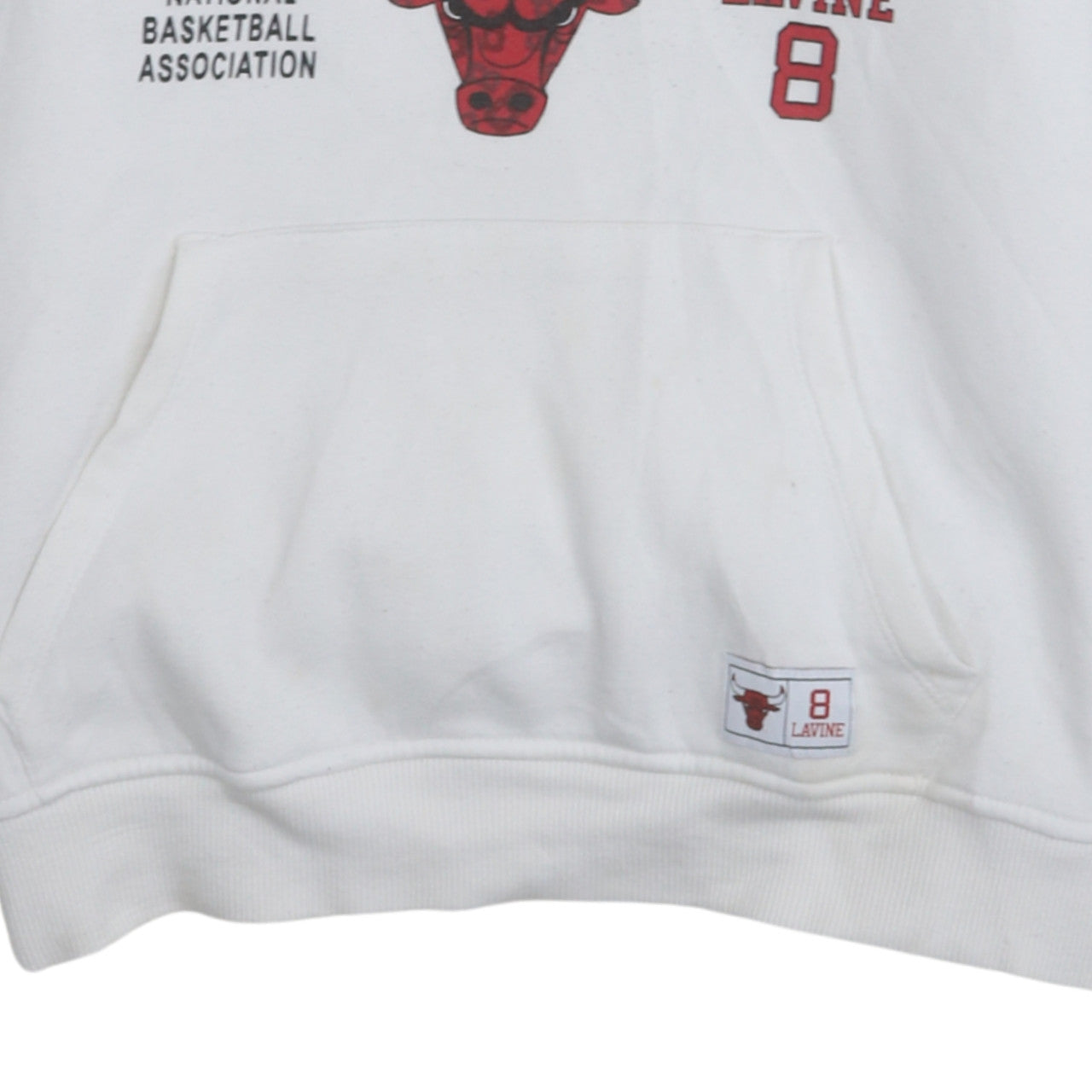 NBA Men’s White Chicago Bulls Hoodie Lavine 8 Logo Size L Pullover