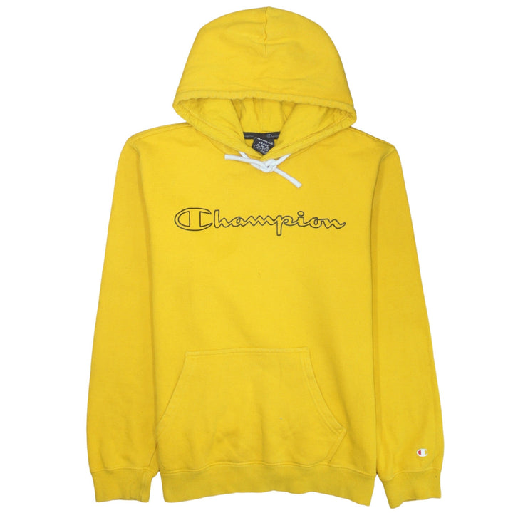 Champion Men's Yellow Pullover Hoodie Large Sports Fleece