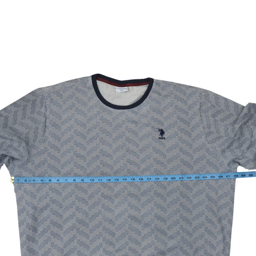 U.S. Polo Assn. Men's Blue 4XL Crew Neck Pullover Sweatshirt