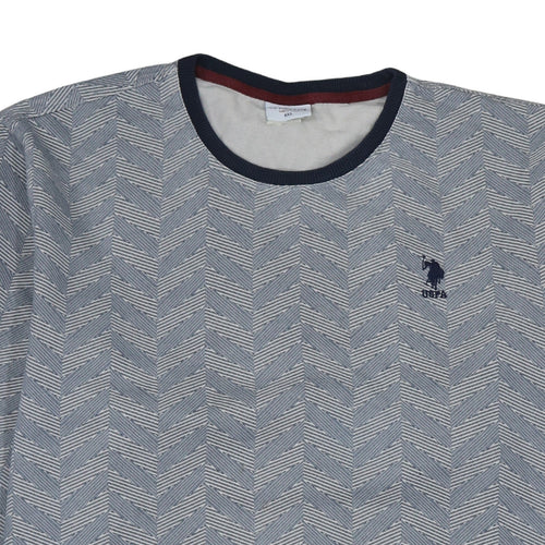U.S. Polo Assn. Men's Blue 4XL Crew Neck Pullover Sweatshirt