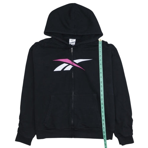 Reebok Womens Black XL Full Zip Hoodie Sweatshirt with Logo