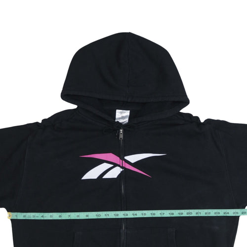 Reebok Womens Black XL Full Zip Hoodie Sweatshirt with Logo