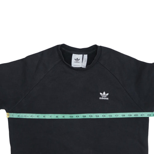 Adidas Mens Black Crew Neck Pullover Sweatshirt Size M