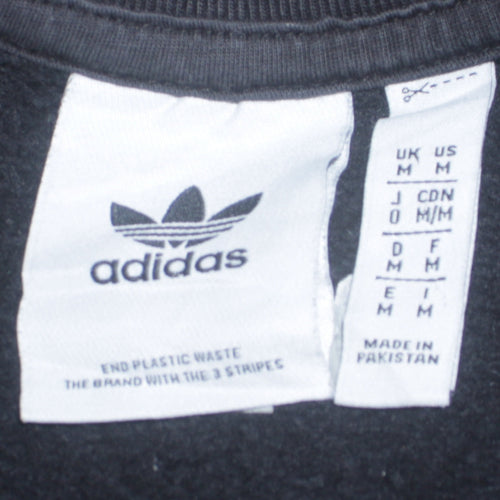 Adidas Mens Black Crew Neck Pullover Sweatshirt Size M
