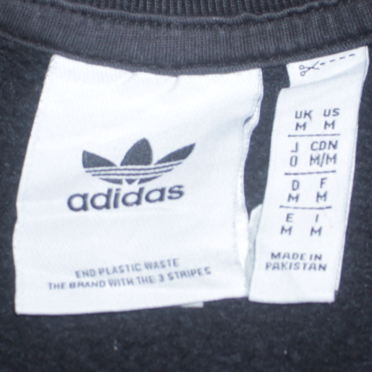 Adidas Mens Black Crew Neck Pullover Sweatshirt Size M