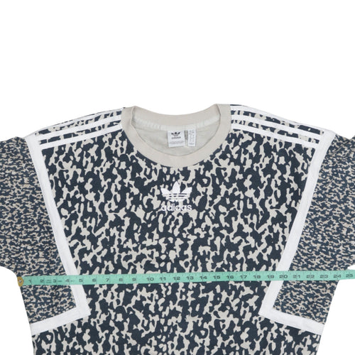 Adidas Originals Women's Blue Animal Print Sweatshirt Size 18 Crew Neck Casual
