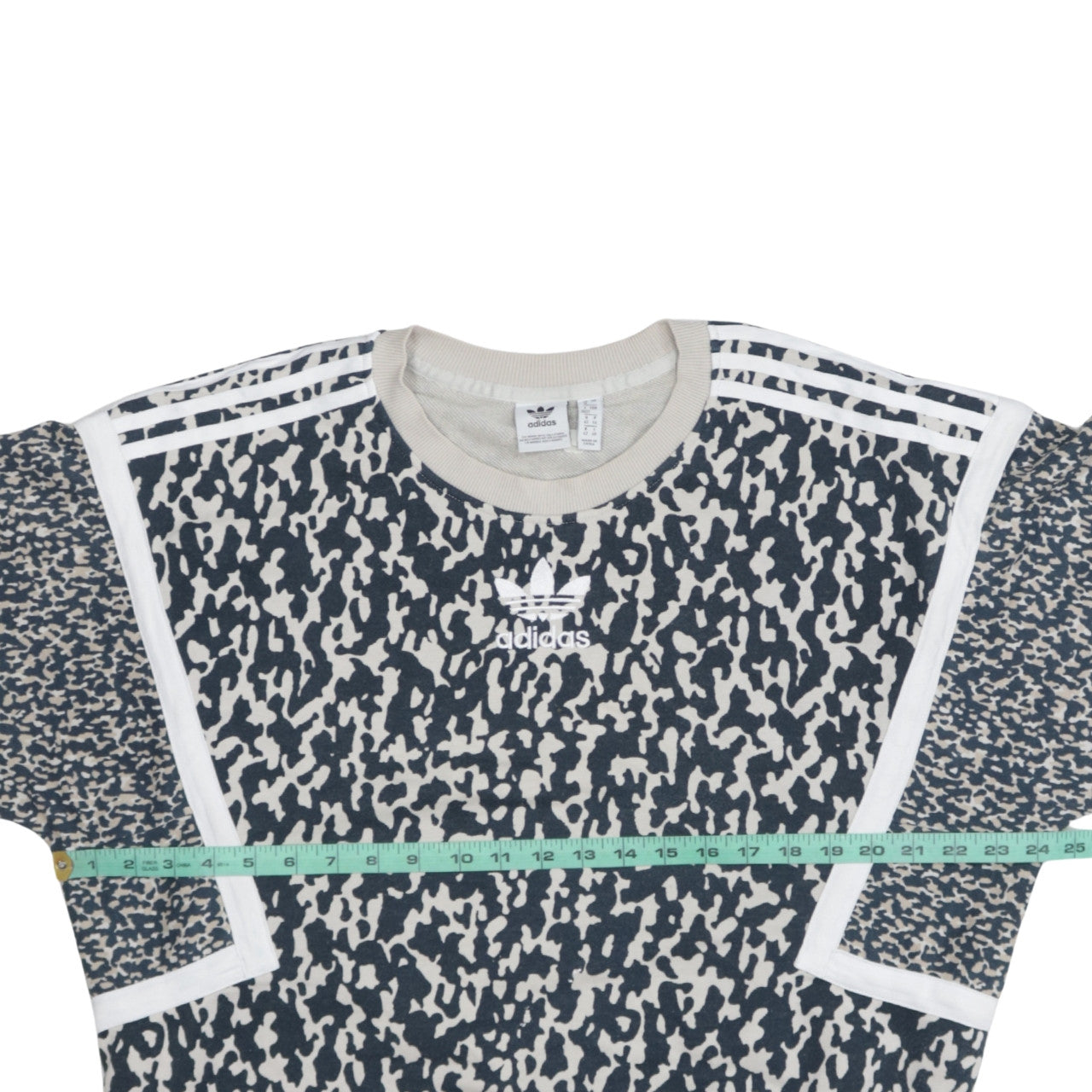 Adidas Originals Women's Blue Animal Print Sweatshirt Size 18 Crew Neck Casual