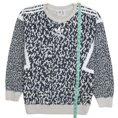 Adidas Originals Women's Blue Animal Print Sweatshirt Size 18 Crew Neck Casual