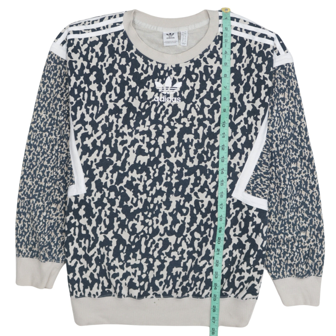 Adidas Originals Women's Blue Animal Print Sweatshirt Size 18 Crew Neck Casual