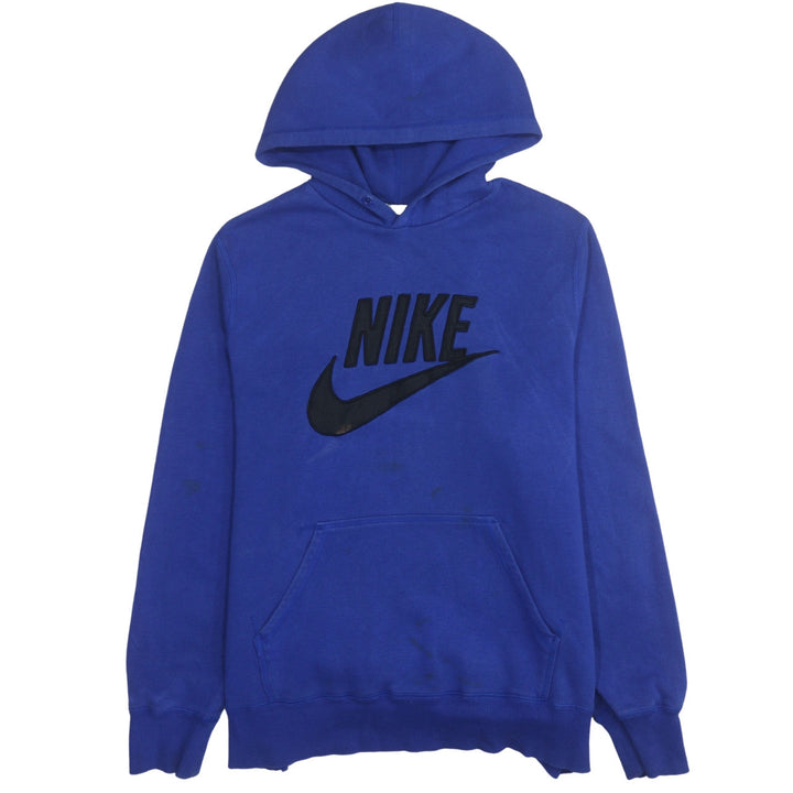 Nike Womens Blue Pullover Hoodie XL Cotton Blend Logo Front