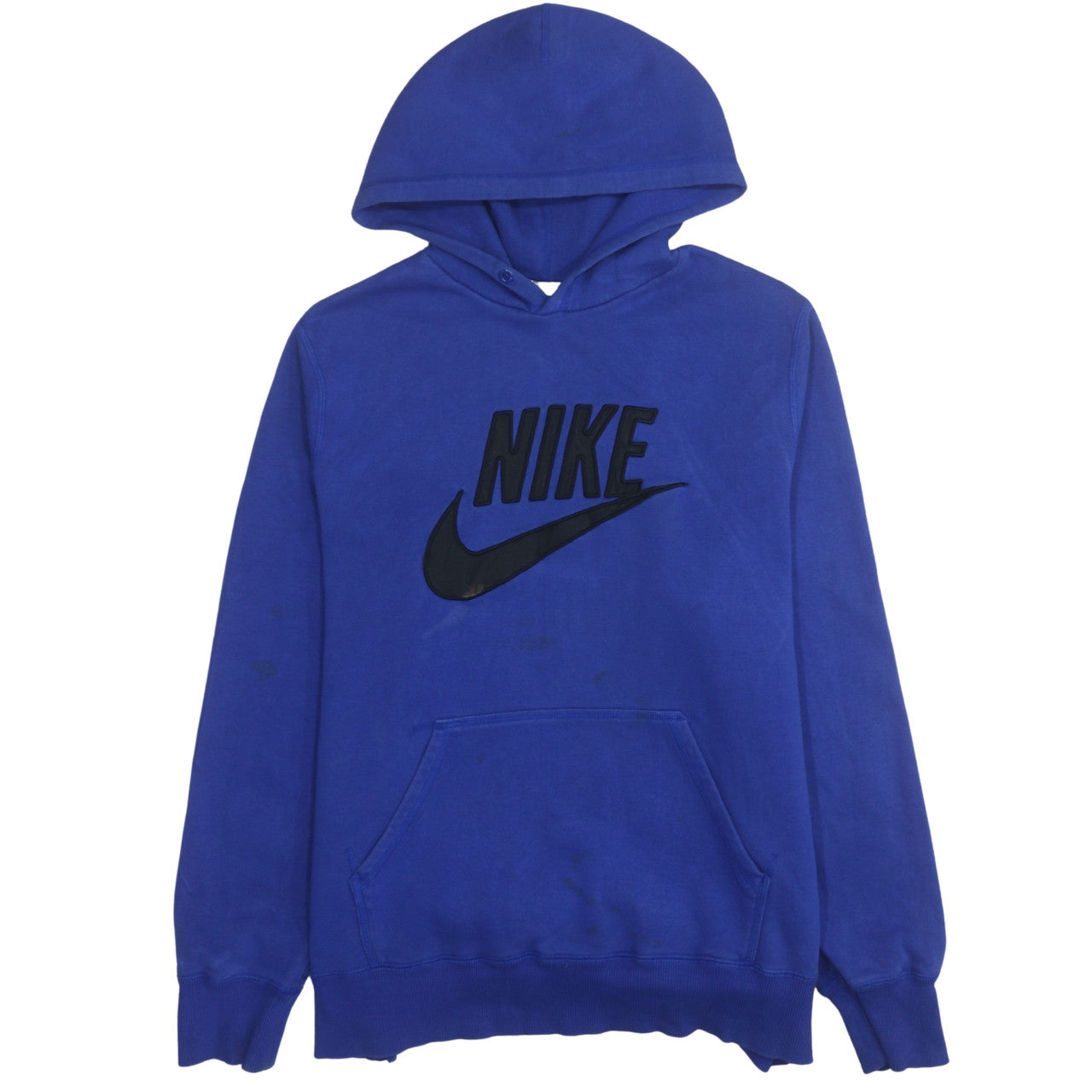 Nike Womens Blue Pullover Hoodie XL Cotton Blend Logo Front