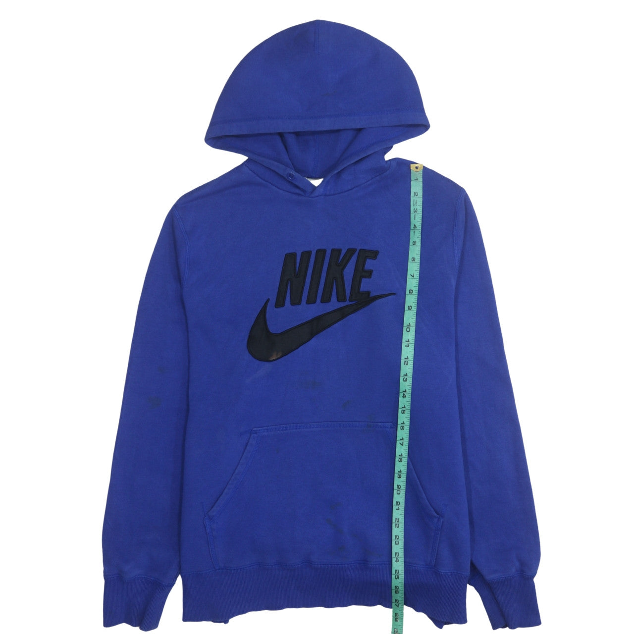 Nike Womens Blue Pullover Hoodie XL Cotton Blend Logo Front