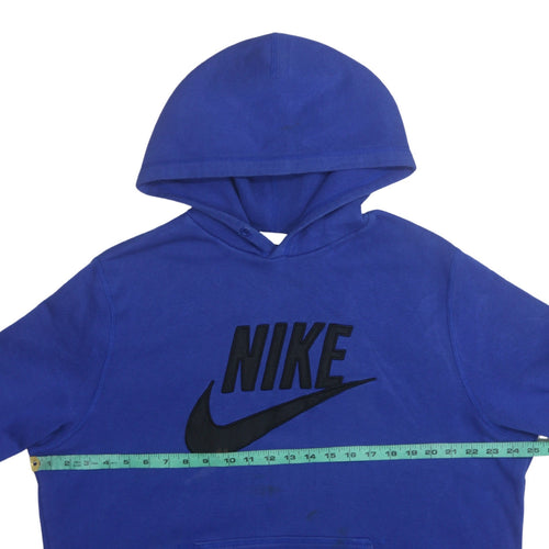 Nike Womens Blue Pullover Hoodie XL Cotton Blend Logo Front