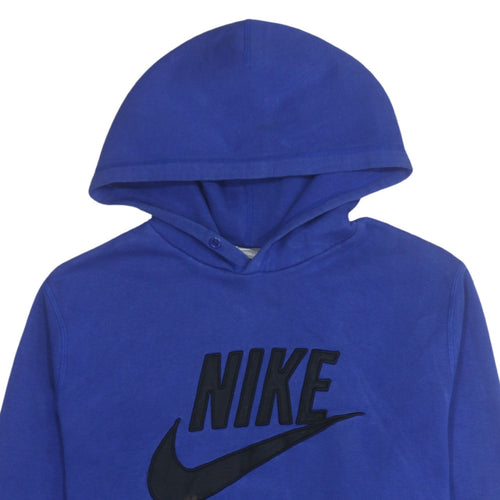Nike Womens Blue Pullover Hoodie XL Cotton Blend Logo Front