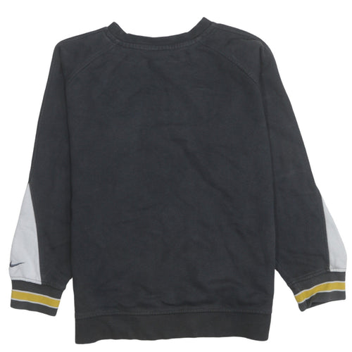 Nike Boys Black Yellow Logo Pullover Sweatshirt L 12-13 Years Cotton Blend